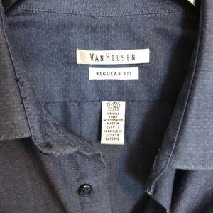 Van Heusen Regular Fit Navy Dotted Dress Shirt